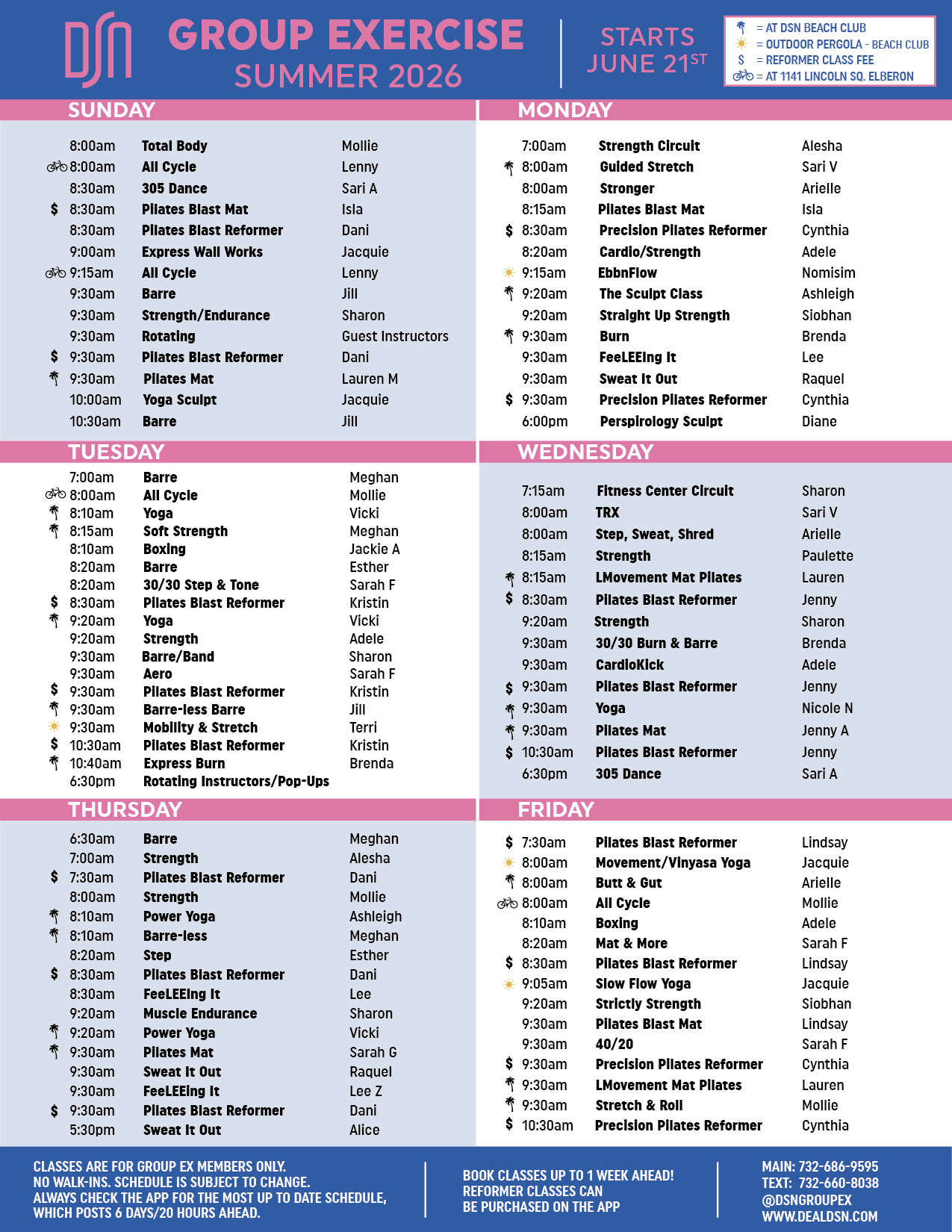 Group Exercise Schedule Summer 2026 1 DSN SummerFitSchedule 2026